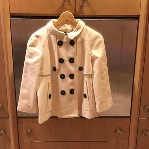 Burberry Ivory Wool Swing Coat